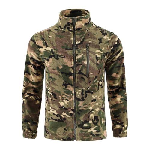 Genérico Ropa de Caza con Capucha Militar Militares Talla Grande Cremallera Uniforme Otoño Senderismo Cortavientos Casual Otoño Camuflaje Cortavientos Tactica Chaqueta Hombre L
