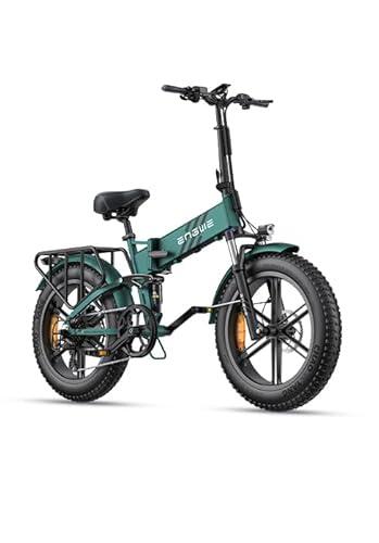 ENGWE Engine Pro 2.0 Bici eléctrica Plegable con Feto Gordo de 20" x 4,0", Batería de 48V 16Ah con una hasta 110KM, Sensor de Par, Suspensión Doble y Freno Hidráulico y 8 Velocidades (Verde)
