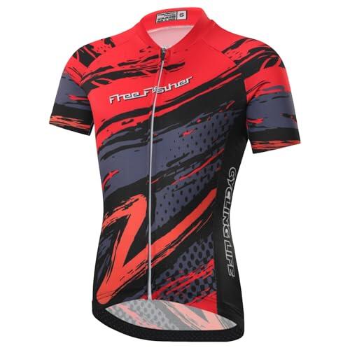 SXSHUN Niños Niño Camisetas de Bicicleta Chica Rápido Secado Manga Corta y Pantalones Cortos de Bicicleta con Cojín de Asiento 3D MTB Ciclismo, Rojo+Jersey, 3-4 ans Grande taille