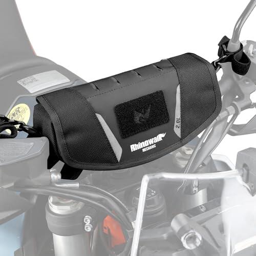 Rhinowalk Bolsa para manillar de motocicleta de 2 L con cubierta de lluvia y correa para el hombro, compatible con motocicletas ADV Enduro Touring
