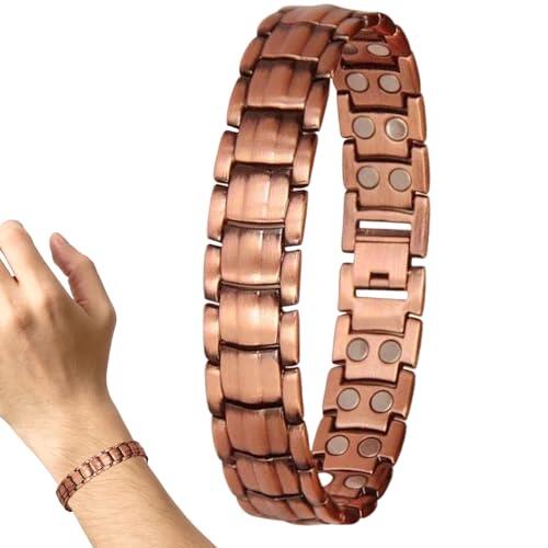 Pulsera De Cobre Para Hombres, Pulseras De Cobre Robustas Con Fuerte Potencia Magnética, Brazalete De Cobres Magnético Contra El Dolor En Las Articulaciones, Elegante Accesorio Para Hombres