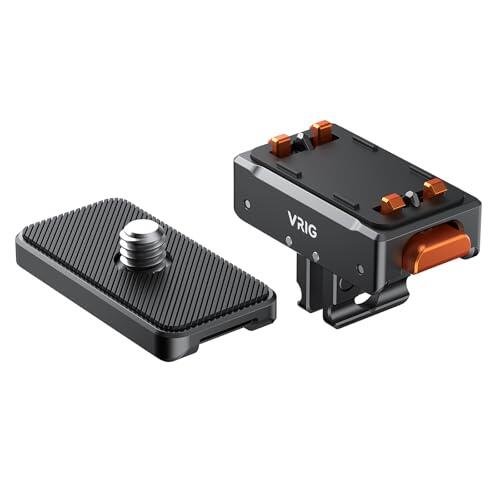 VRIG AC-07 Base magnética para Insta 360 Ace/Ace Pro 2/X5/X4/X3, adaptador magnético de liberación rápida, trípode con rosca de 1/4 pulgadas y soporte plegable para trípode