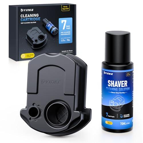 Cartucho de Limpieza Reutilizable con 70Ml de Solución de Limpieza para Braun Clean & Renew CCR, Recambio de Solución de Limpieza para Afeitadora, Sistema de Limpieza Clean&Charge, Sin Alcohol