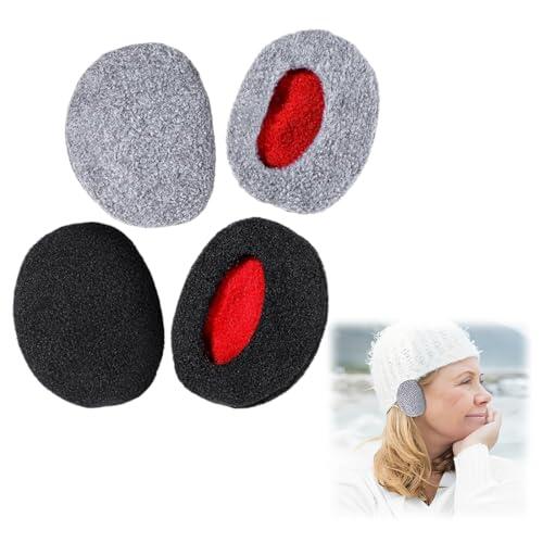 UIEXAY Orejeras Sin Diadema, 2 Pares Orejeras Sin Banda, de Invierno Unisexo, Cache-oreilles coupe-vent, Résistants au froid, Para Exteriores Para Hombres Y Mujeres