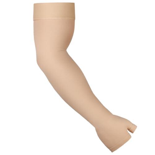 Flintronic Mangas de Compresión Médica para Hombres y Mujeres, Cabestrillos y Soporte de Brazos, Funda de Compresión para Linfedema de 20-30 mmHg, para Lesiones en el Brazo, Deportes (Color de Piel M)