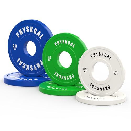 PhysKcal Set de Disco Olímpico Fraccional | Discos de micropesos con abertura de 50 mm, Discos intercambiables 2 x (0,5 kg + 1 kg + 2 kg)