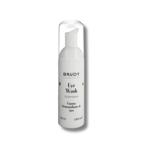 BRUDY COSMETICS - Eye Wash – Espuma limpiadora para párpados y pestañas · Fórmula suave para ojos sensibles · Elimina maquillaje, suciedad y grasa · Hidratante y calmante - 50 ml