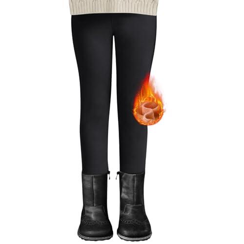 Generisch Pantalones cargo para niños y niñas, con forro polar, con diseño de conejo bordado, para actividades infantiles, Negro , 4-5 años