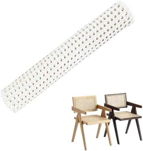 Zbozzba Cane Webbing Rollo de ratán, plástico PE trenzado de ratán, ratán abierto tejido, trenzado de PE hecho a mano, para la decoración de muebles y proyectos de manualidades, 40 x 100 cm, blanco