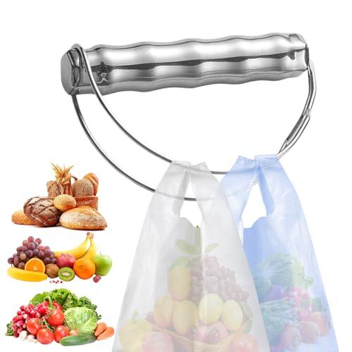 MANUSA CONSEJO ENTREGA - Acero inoxidable tiene 50 libras pesadas | Soporte de carga para de comestibles para fácil elevación y comodidad de las manos | Mango de bolsas
