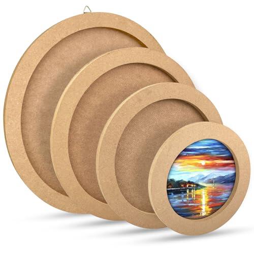 WZYTEU Lienzo de madera para pintar, lienzo de madera para pintura al óleo, artesanía de arcilla, arte y esculturas (15/20/25/30 cm de diámetro)
