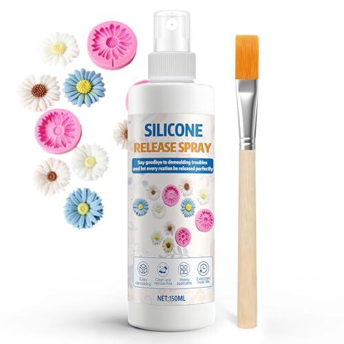 SHOPPGO Desmoldeo Fácil para Resina Epoxi Yeso Decoración del Hogar DIY, con Cepillo, Secado Rápido, Antiadherente, no Deja Residuos, Prolongando la Vida Útil del Molde, 150ml
