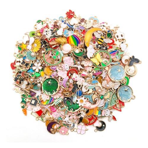 JYNXOR 50 Pcs Dijes Para Pulseras, Dijes Para Collares, Abalorios Para Hacer Collares, Charms Pulseras, Colgantes, Dijes De Esmalte, Diy Encantos Para De La Joyería De Bricolaje, Llaveros, Pendientes