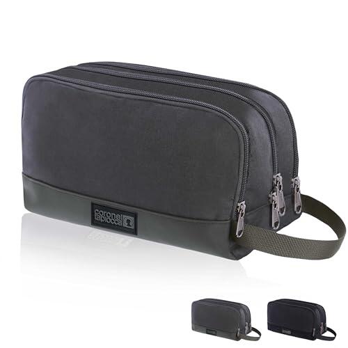 Coronel Tapiocca - Neceser Viaje para Hombre | Bolsa de Aseo compacta con 3 Compartimentos, Ideal para Viaje, Trabajo, Deporte o Vacaciones