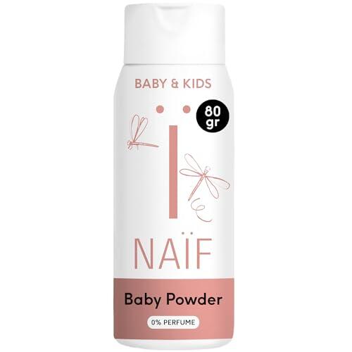 Naïf - Talco para bebés - 100% natural a base de arroz - Apto para recién nacidos - 0% perfume - Dermatológicamente probado - De origen natural- 80g