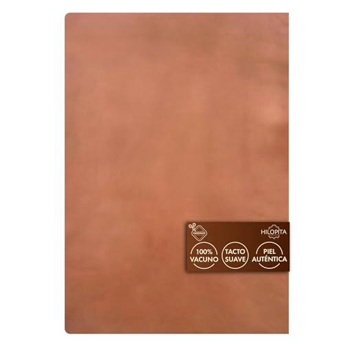 HILOPITA Retales de cuero natural para manualidades | Piel auténtica de vaca en hojas finas | Cuero real y flexible para pulseras, patchwork, marroquinería y proyectos DIY (20X25, MARRÓN)