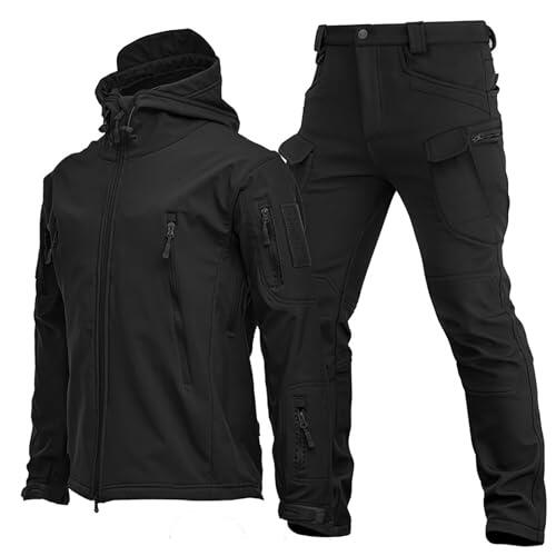 Generisch Traje de nieve para hombre, juego de 2 piezas, traje de invierno grueso, cálido, chaqueta de nieve, trajes de esquí, chaqueta de esquí de montaña, cortavientos, chaqueta de invierno con
