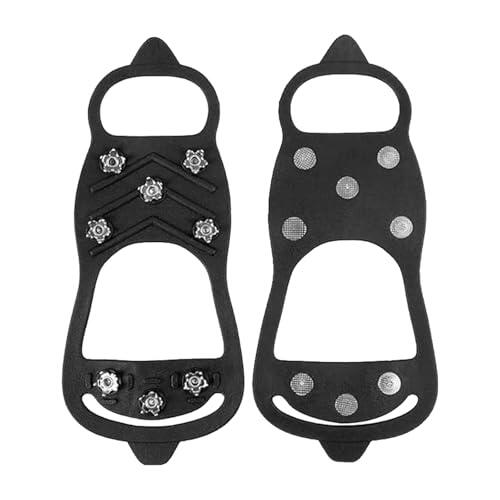 TenaLucy Crampones de Acero Inoxidable para Excursiones Pesca Escalada Trotar Montañismo Caminata sobre Nieve y Hielo Crampones 8 Dientes Tacos Picos para Escalar, Racos de Hielo Tracción Zapatos