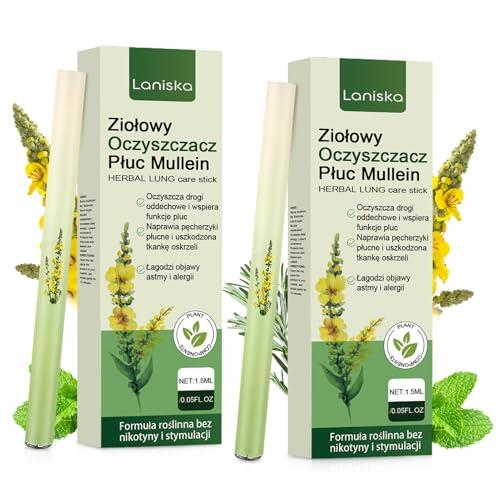 2 unidades de limpiador de pulmones de verbascum, limpiador de pulmones de verbascum, difusor de hierbas mejorado en formato de bolígrafo, inhalador de limpieza pulmonar con aromaterapia de verbascum