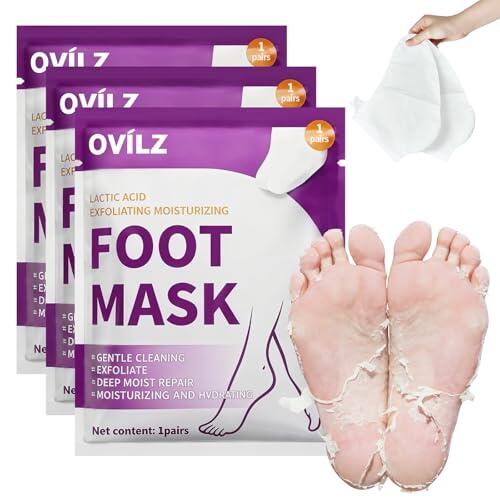 3 Pares Mascarilla Pies Hidratante,Exfoliante piess Máscara Foot Mas,Calcetines Exfoliantes de pies,Calcetines Hidratantes para Secos y Agrietados,para Piess Secos y Agrietados