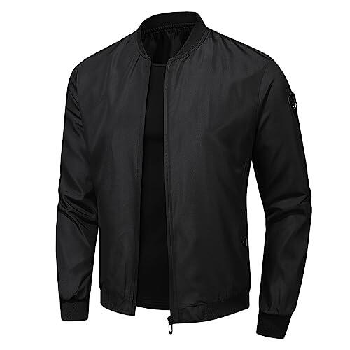 Chaqueta para Hombr Ligera Chaqueta de Entretiempo Color Sólido Deportiva de Ocio de Otoño Chaqueta Casual Ropa Deportiva Chaquetas Ligeras