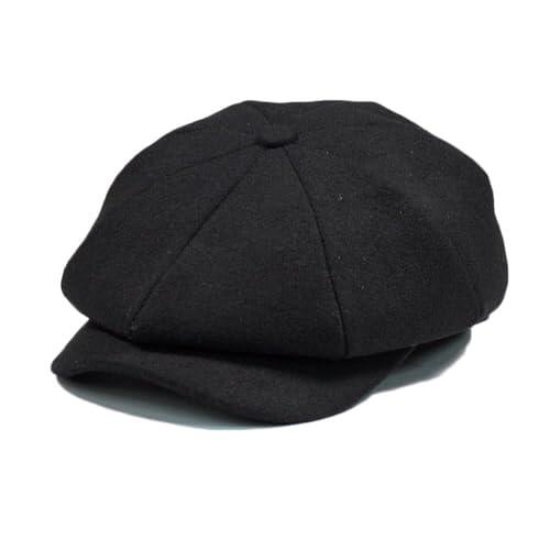 Anshili Hombre Grueso Gorro para el invierno Gorros, Negro , 56-57