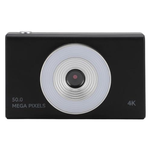 CHICIRIS Cámara Digital Retro de CCD para Niños con Luz 4K HD 8X Zoom para Estudiantes Ciudadanos para Personas Mayores de niñas. (Black)