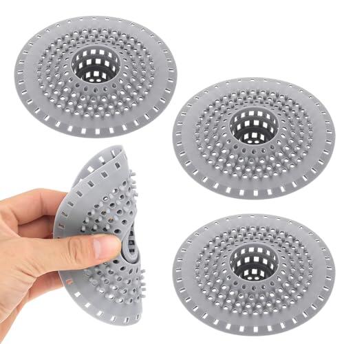 3 Pcs Atrapa Pelos Duchas, Colador Fregadero de Cocina de Silicona, Filtro Ducha Pelo, Filtro Desague DuchaFiltro Fregadero Cocina Universal para Cocina, bañera, Lavabo, desagüe de duchas