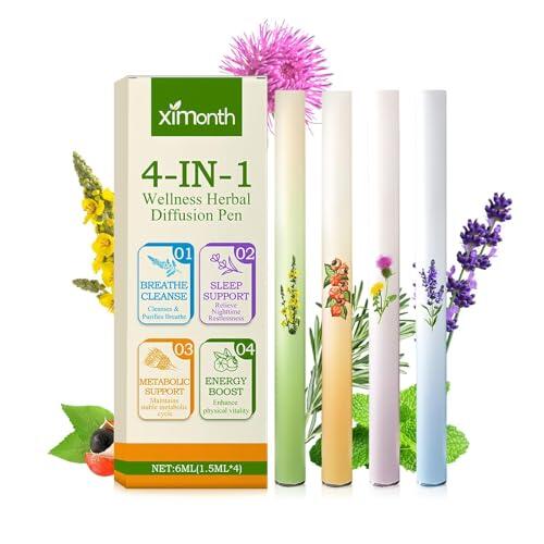 4 unidades Mullein limpiador pulmonar de hierbas, Mullein Lung Purifier, Pluma Difusora de Hierbas Mejorada, Inhalador de Aromaterapia de Gordolobo para Limpieza Pulmonar, para hombres y mujeres