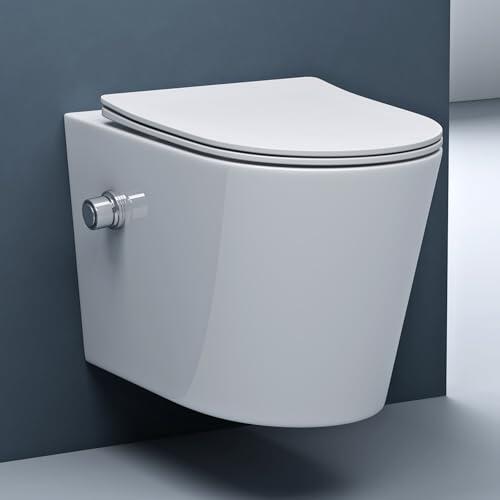 doporro Aachen601 - Inodoro colgante con función de bidé, color blanco