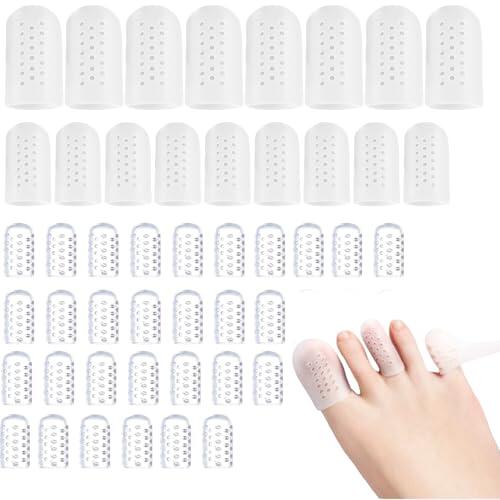 50 piezas Protector Dedos Pie Silicona,Protector Dedos Pies Silicona,Protector Del Dedo Grande Recortable, Cubiertas de Dedos para Ampollas, Callos