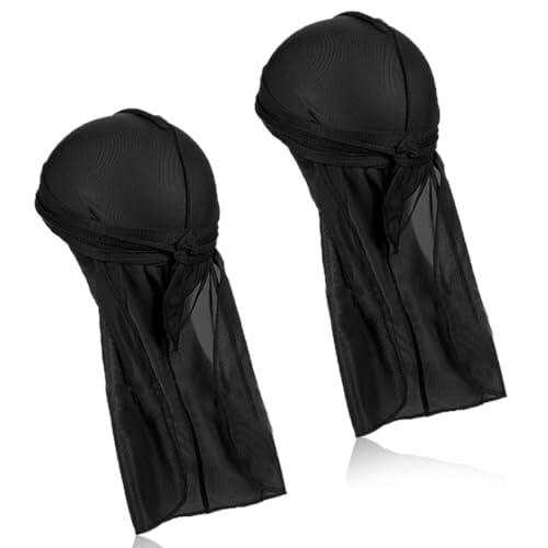 COYUN 2 Piezas Bandana Hombre, Durag Hombre, Diademas Anchas Unisex Durag Para El Cabello Pirata, SatéN VersáTil De Alta Calidad Para Hombre, Para Mujeres Y Hombres Hip-Hop Y DecoracióN Diaria