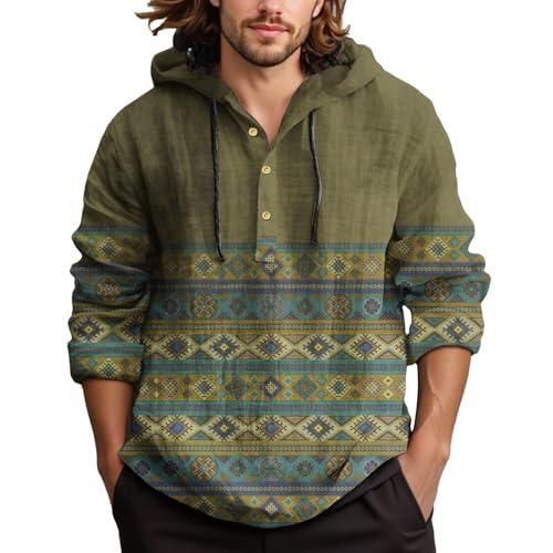 Generisch Camisa de moda para hombre con botones para ropa urbana, tendencias cotidianas en primavera y verano, verde, L