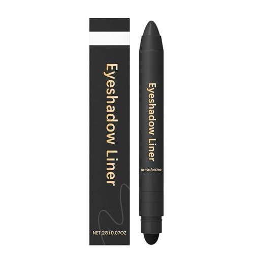 Delineador y sombra de ojos 2 en 1, sombra de ojos en barra, de sin complicaciones, resistente a las manchas, impermeable, duradero, suave y fácil de aplicar (Negro)