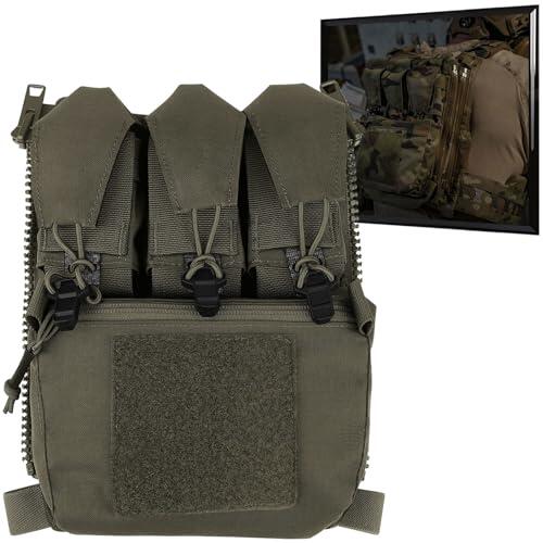 WLXW Chaleco Táctico con Panel Trasero Cremallera For Airsoft, Bolsa Transporte For Placas FCPC V5, Bolsa Accesorios For Equipo Caza Paintball(RG)
