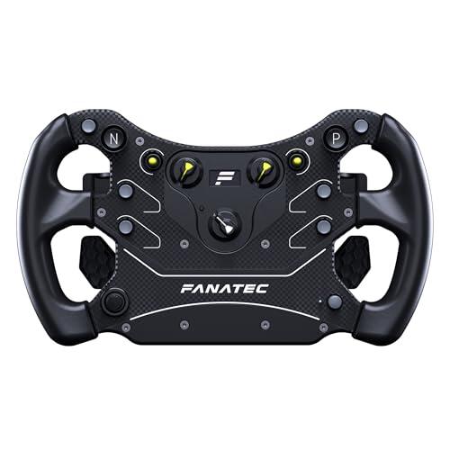 Corsair FANATEC Sim Racing CSL Volante GT3 – Empuñaduras de Goma Sobremoldeada, Cambios Magnética Tipo Balancín, Dos Levas Analógicas, Pantalla OLED, QR2 Lite Wheel-Side Preinstalado – PC, Xbox