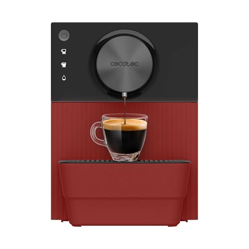 Cecotec Cafetera Superautomática Compacta Cremmaet Cube Red. 1350W, Rendimiento Profesional, Sistema de Prensado, Pre-Infusión, 19Bares, Sistema Thermoblock, 5 Niveles de Molienda, Control Táctil