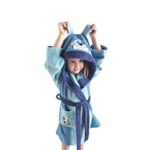Top Towel - Albornoz Niño y Niña - 100% Algodón OEKO-TEX® - Rizo 450g/m² - para ducha y piscina, con Capucha, Bolsillo y Cinturón - Suave y absorbente