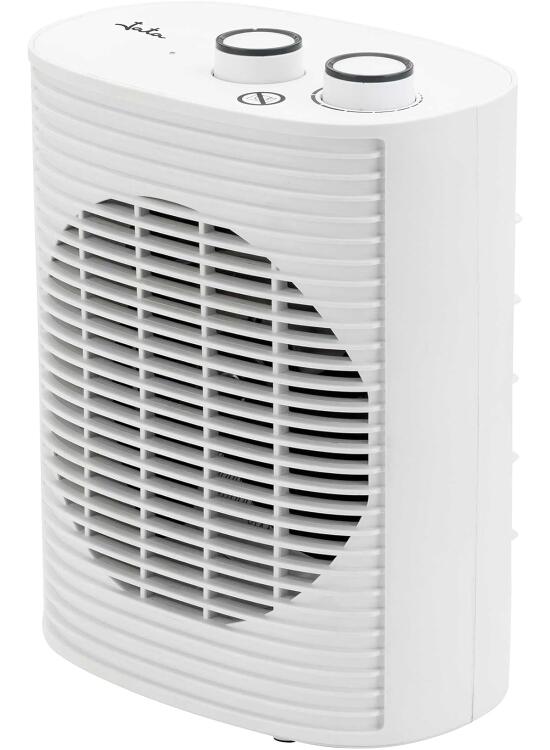 JATA JCTV1191 - Calefactor Bajo Consumo. Termoventilador Baño 2000 W. 2 Potencias. Ventilador. Termostato Regulable. Antivuelco. Asa de Transporte. Compacto: 18,5 x 12 x 24 cm