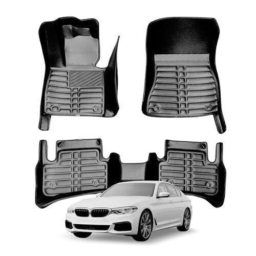 fussmattenprofi.com Alfombrillas de coche para BMW 5 G60 2023 – 2025, interior de goma | 5D Premium TPE piel sintética Set de alfombrillas para todo tipo de clima
