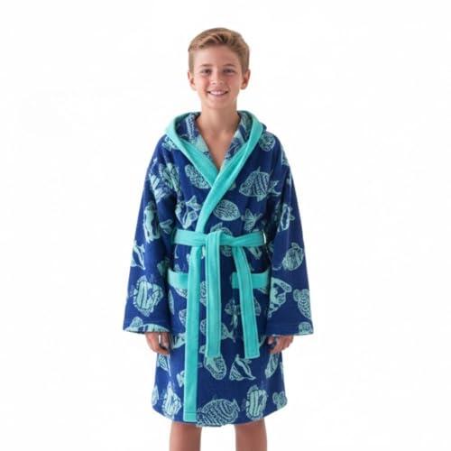 Top Towel - Albornoz Niño Niña y Adolescente - 100% Algodón OEKO-TEX®, de Toalla Rizo - Bolsillo, Cinturón, Capucha, para Ducha y Piscina.