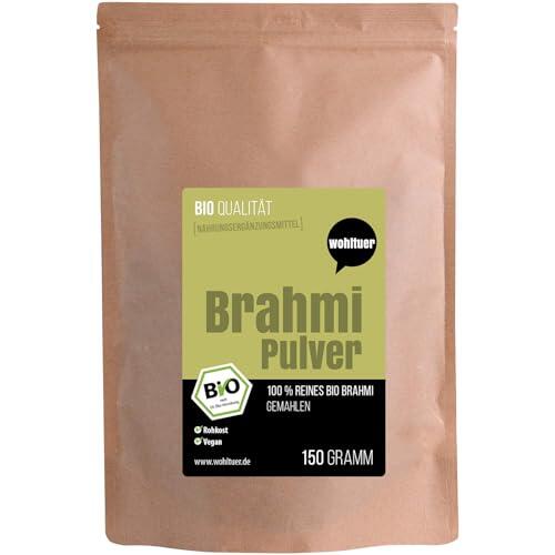 Wohltuer Brahmi en polvo orgánico 150 g – Bacopa Monnieri – Planta memoria – 100% crudo y natural puro sin aditivos
