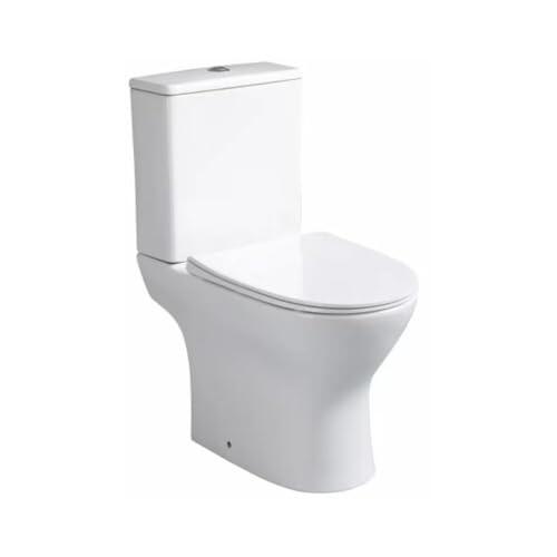 Wc Inodoro Completo Redondo con Sistema Rimless | Wc Completo Fondo reducido con Salida Dual y Asiento Amortiguado