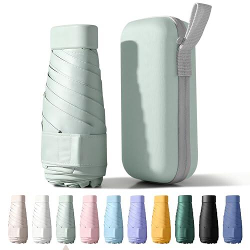 Betrynidil Paraguas Plegable Ultra Compacto y Portátil para Viaje, Protección UV 99% e Impermeable para Hombres y Mujeres (Verde fruta)