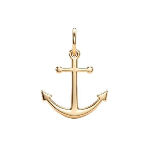 Colgante de oro amarillo de 18 k 0,39 gr oro 750/1000 ancla marina delicada – joya simbólica refinada Salia Gold Paris