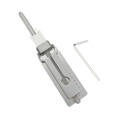 Decodificador de llaves maestras 2 en 1 de acero inoxidable, herramienta de selección de cerraduras, lector de llaves (SS002pro, llave incluida)