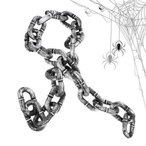 Cadena De Prisionero Falsa - Eslabones De De 1.5m Con Efecto Oxidado Realista | Accesorio De Disfraz Para Prisioneros, Decoración De Casa Encantada, Cementerios Y Fiestas Piratas De Halloween