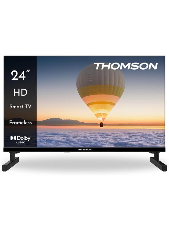 THOMSON 24 Pulgadas (60cm) HD LED Smart TV, Wi-Fi, Control por Voz, HDR10, Dolby Audio, Triple Sintonizador (Cable/Satélite/Antena), HDMI, USB, 1.5GB RAM, 8GB Flash – 24HT2S15