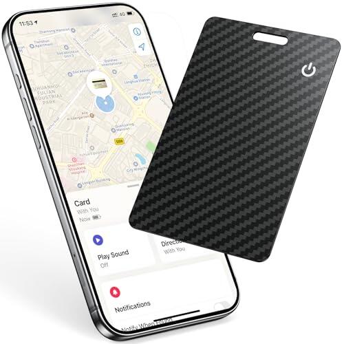 Smart Air Tracker Card Tag, Recargable Wallet Tracking Card Compatible con App Buscar Apple (Sólo iOS), Localizador de Billetera Delgado 1,7 mm para Maletas/Carteras/Bolsos