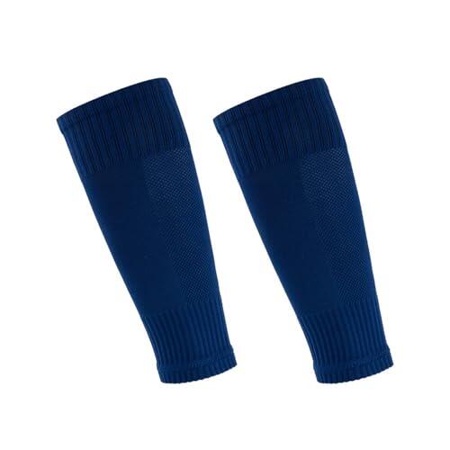 Espinilleras de fútbol para niños y niñas, calcetines térmicos para niños, elásticos, cómodos, transpirables, calentadores de piernas de fútbol para niños, 1 azul oscuro., Taille unique